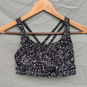 Lululemon Size 6 Energy Bra In Reflective Spatter Print